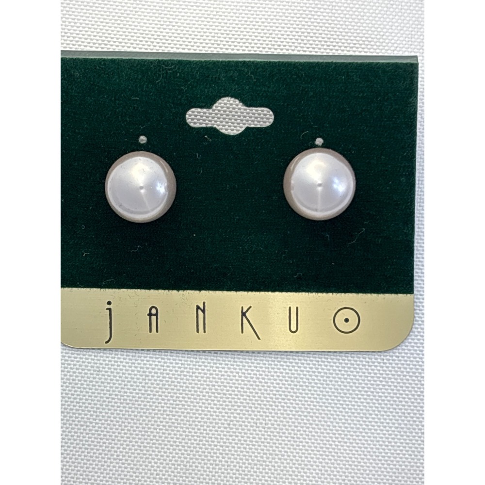 Earrings Faux Pearl Grey Post Back Stud Classic Style New with Tags
